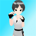 空手道少女格斗劈木板技巧